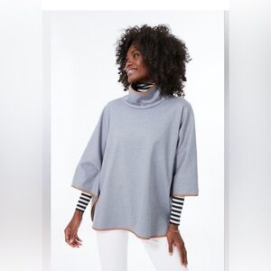 Tuckernuck Slate Leather Trim Piper Poncho